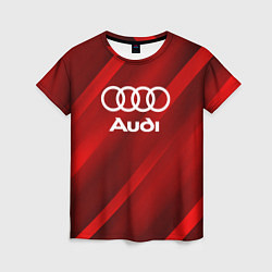 Женская футболка Audi red полосы