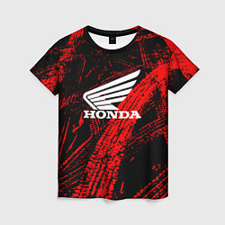 Футболка женская Honda следы от шин, цвет: 3D-принт