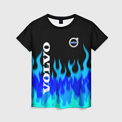 Женская футболка Volvo размытый огонь
