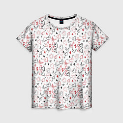 Женская футболка Valentines Pattern