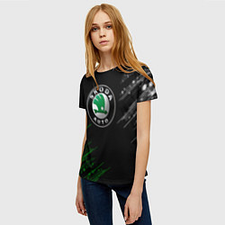 Футболка женская Skoda - Геометрические линии, цвет: 3D-принт — фото 2