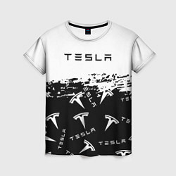 Женская футболка Tesla - Black & White