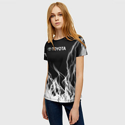 Футболка женская Toyota Молния с огнем, цвет: 3D-принт — фото 2