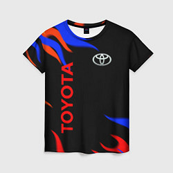 Женская футболка Toyota Разноцветный огонь