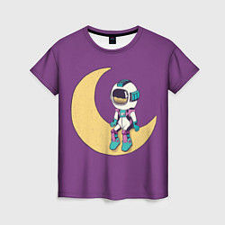 Женская футболка Astronaut on the moon - сидит
