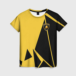 Женская футболка Lamborghini - Yellow Geometry