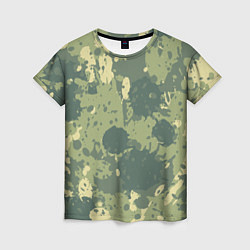 Женская футболка Камуфляж: Брызги красок