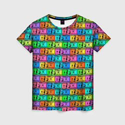 Женская футболка Разноцветные Доллары