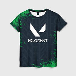 Женская футболка Valorant Green Fire