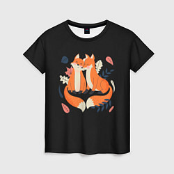 Женская футболка Лисы Animal love