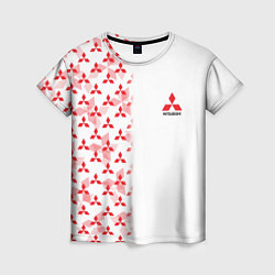 Женская футболка Mitsubishi Mini logo Half pattern