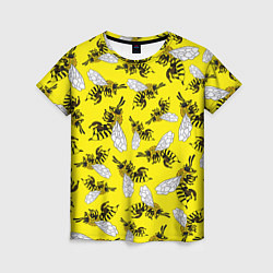Женская футболка Пчелы на желтом