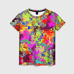 Женская футболка Пиксельный камуфляж Токсик