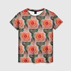 Женская футболка Нежные розы паттерн