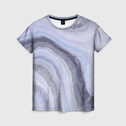 Женская футболка Дизайн с эффектом мрамора синего цвета
