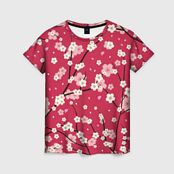 Женская футболка Цветы на ветках