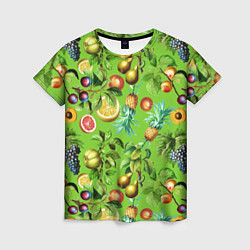 Женская футболка Сочные фрукты паттерн
