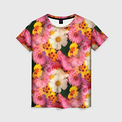 Женская футболка Дачные садовые цветы