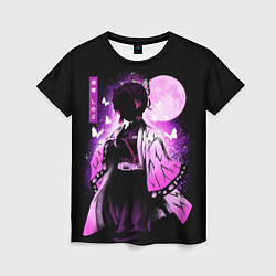 Женская футболка Шинобу Кочо силуэт Клинок рассекающего демона