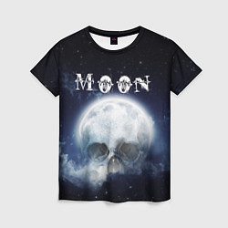 Женская футболка Moon - череп