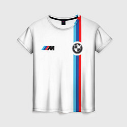 Женская футболка БМВ 3 STRIPE BMW WHITE