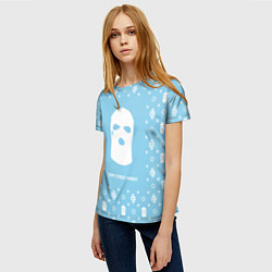 Футболка женская Узор Sky Blue Ski Mask Dope Street Market, цвет: 3D-принт — фото 2