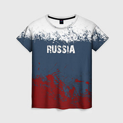 Женская футболка Россия - краски