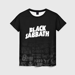 Женская футболка Black Sabbath логотипы рок групп