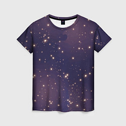 Женская футболка Звездное ночное небо Галактика Космос