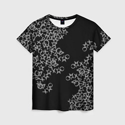 Женская футболка Абстракция ,серебряный геометрический узор
