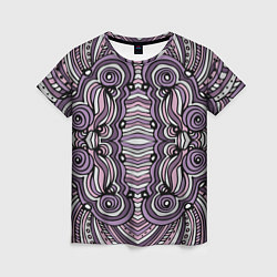 Женская футболка Абстракция Разноцветный калейдоскоп Фиолетовый, че
