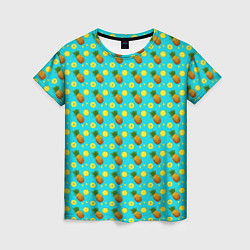 Женская футболка Много ананасов