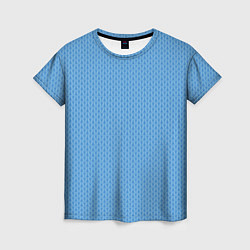 Женская футболка Вязаный узор голубого цвета