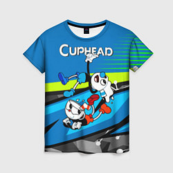 Футболка женская 2 чашечки cuphead, цвет: 3D-принт