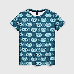 Женская футболка Мордочки котов в плоском стиле Паттерн