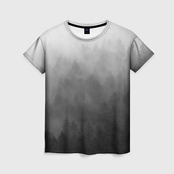 Женская футболка Темный лес - туман
