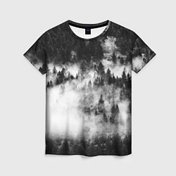 Женская футболка Мрачный лес - туман