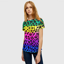 Футболка женская Leopard Pattern Neon, цвет: 3D-принт — фото 2