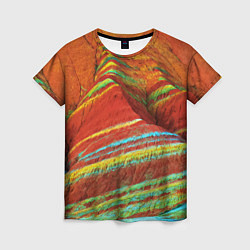 Женская футболка Знаменитые разноцветные горы Китай