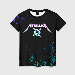 Футболка женская Metallica металлика neon, цвет: 3D-принт