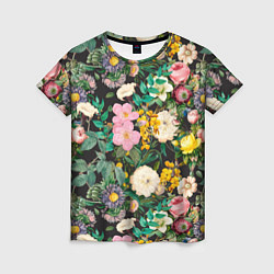 Женская футболка Паттерн из летних цветов Summer Flowers Pattern