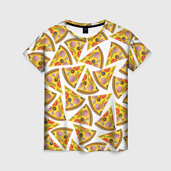 Женская футболка Кусочки вкусной пиццы