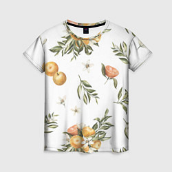 Женская футболка Цветы и Мандарин