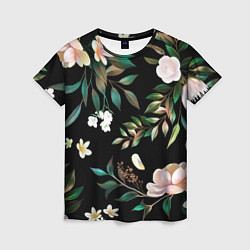 Женская футболка Цветы Полуночный Сад