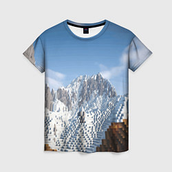Женская футболка Minecraft Mountains Video game