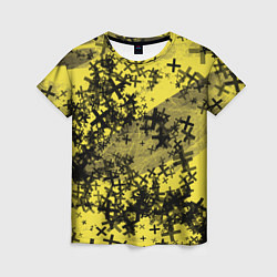 Женская футболка Кресты и хаос На желтом Коллекция Get inspired! Fl