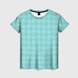 Женская футболка Морские раковины наутилус на бирюзовом фоне