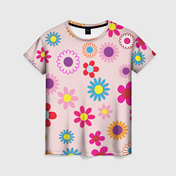 Женская футболка Мультяшные цветочки