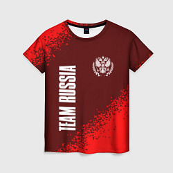 Женская футболка РОССИЯ - ГЕРБ Team Russia Спрей
