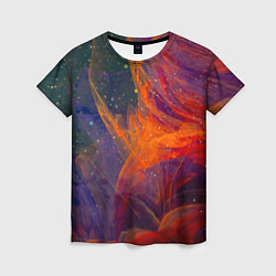 Женская футболка Разноцветный абстрактный дым